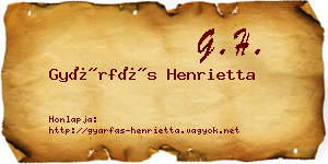Gyárfás Henrietta névjegykártya