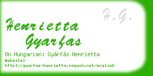 henrietta gyarfas business card