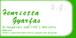 henrietta gyarfas business card